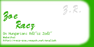 zoe racz business card